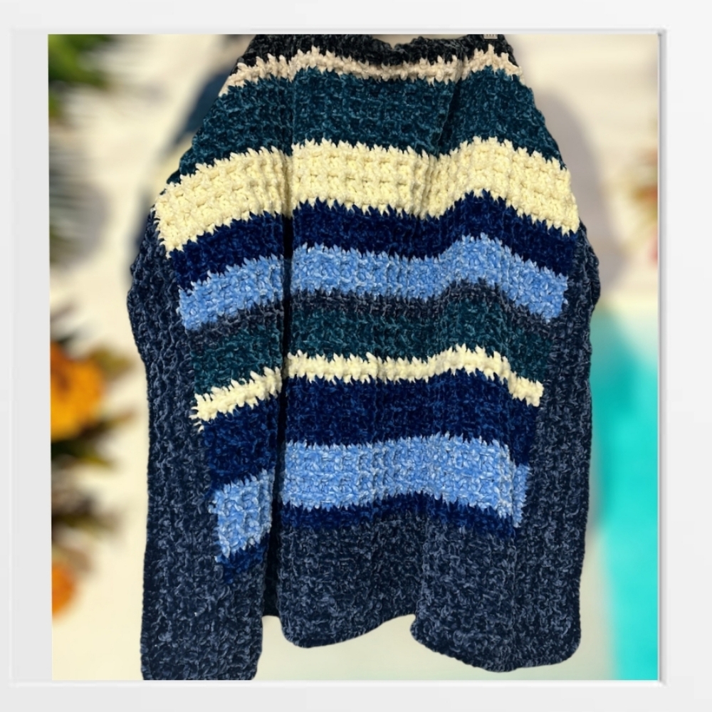 Handmade Crochet Blanket Soft Pleasant to the body in Pastel Colors Knitted